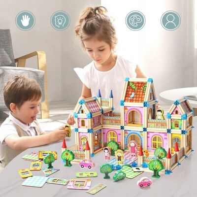 Inny producent Drewniane Klocki Konstrukcyjne 268 El Prezent Dla Dzieci Diy 3+ Zestaw Inny producent Drewniane Klocki Konstrukcyjne 268 El Prezent Dla Dzieci Diy 3+ Zestaw