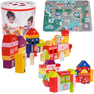 Inny producent Drewniane Klocki Miasto 115El. + Sorter Inny producent Drewniane Klocki Miasto 115El. + Sorter