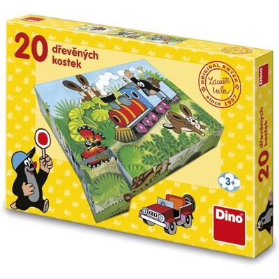 Dino KRTEK Drewniane klocki - Zabawka edukacyjna Dino KRTEK Drewniane klocki - Zabawka edukacyjna