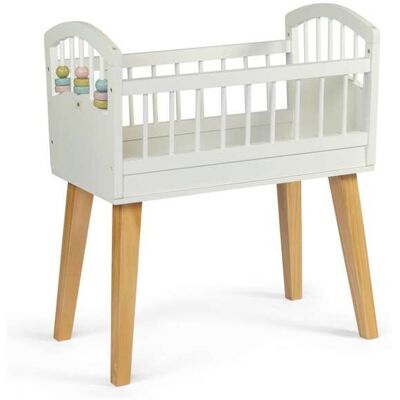 Drewniane Łóżko dla Lalek Astrup - Naturalne i Białe - 54,5x31x61cm - Zabawka do Odgrywania Ról Drewniane Łóżko dla Lalek Astrup - Naturalne i Białe - 54,5x31x61cm - Zabawka do Odgrywania Ról
