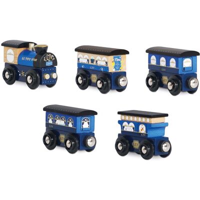 Drewniane pociągi niebieskie Twilight Le Toy Van Drewniane pociągi niebieskie Twilight Le Toy Van