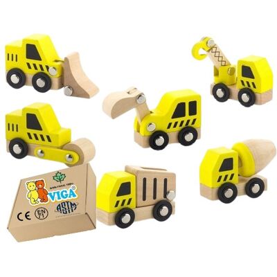 VIGA TOYS Drewniane POJAZDY BUDOWLANE samochody auta autka Zabawka Dla Chłopca VIGA 18m+ zabawka montessori VIGA TOYS Drewniane POJAZDY BUDOWLANE samochody auta autka Zabawka Dla Chłopca VIGA 18m+ zabawka montessori
