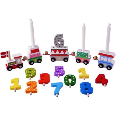 Barbo Toys Drewniany Pociąg, Urodziny, Zestaw 18 el. Barbo Toys Drewniany Pociąg, Urodziny, Zestaw 18 el.