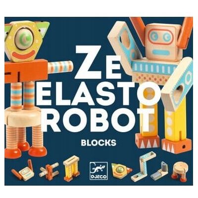Drewniany Robot Klocki Ze Elastorobot Djeco Drewniany Robot Klocki Ze Elastorobot Djeco