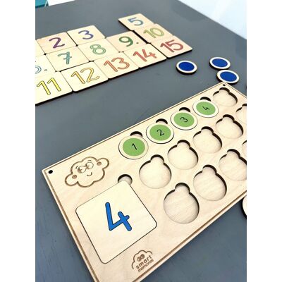 Smart Memories Drewniany zestaw do nauki cyfr i liczenia Montessori Smart Memories Drewniany zestaw do nauki cyfr i liczenia Montessori