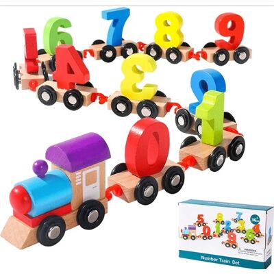 Bezmarkowe DUŻA DREWNIANA KOLEJKA EDUKACYJNY POCIĄG CYFRY MAGNESY Bezmarkowe DUŻA DREWNIANA KOLEJKA EDUKACYJNY POCIĄG CYFRY MAGNESY