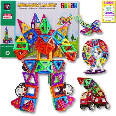 Pltb Duże Klocki Konstrukcyjne Magnetyczne 3D Magnetic Dla Dzieci 106El Panele Konstrukcyjne Prezent Dla Dziecka + Ebook Pltb Duże Klocki Konstrukcyjne Magnetyczne 3D Magnetic Dla Dzieci 106El Panele Konstrukcyjne Prezent Dla Dziecka + Ebook