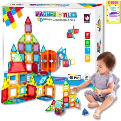 Pltb Duże Klocki Magnetyczne Konstrukcyjne 3D Magnetic Dla Dzieci 45El Panele Konstrukcyjne Klocki Prezent + Ebook Pltb Duże Klocki Magnetyczne Konstrukcyjne 3D Magnetic Dla Dzieci 45El Panele Konstrukcyjne Klocki Prezent + Ebook