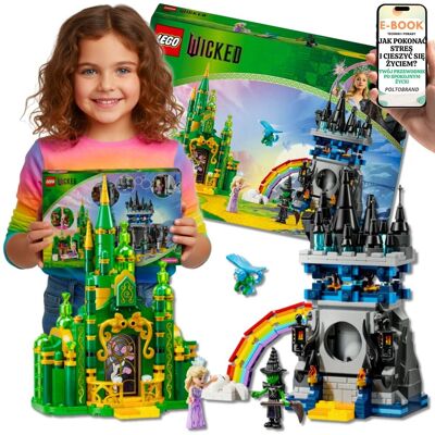 DUŻE LEGO Wicked Emerald City + Zamek Kiamo Ko Zestaw Dla Dzieci (75689) Zestaw Lego Dla Córki Wnuczki + EBOOK-1 DUŻE LEGO Wicked Emerald City + Zamek Kiamo Ko Zestaw Dla Dzieci (75689) Zestaw Lego Dla Córki Wnuczki + EBOOK-1