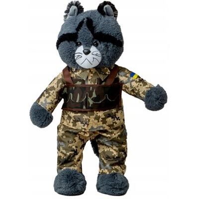 Inny producent Duży Pluszowy grafitowy KOTEK FELIKS w mundurze wojskowym 80 cm PRODUCENT Inny producent Duży Pluszowy grafitowy KOTEK FELIKS w mundurze wojskowym 80 cm PRODUCENT