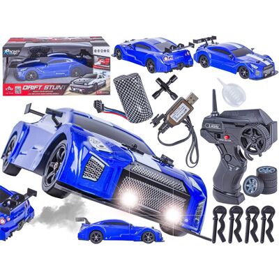 HB Toys DUŻY Samochód Do Driftu Auto RC Drift 1:16 2,4 GHz PARA DYM 4WD Niebieski Nissan GTR LED HB Toys DUŻY Samochód Do Driftu Auto RC Drift 1:16 2,4 GHz PARA DYM 4WD Niebieski Nissan GTR LED