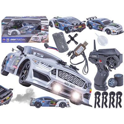 HB Toys DUŻY Samochód Do Driftu Auto RC Drift 1:16 2,4 GHz PARA DYM Grafitowy Mustang 4WD LED HB Toys DUŻY Samochód Do Driftu Auto RC Drift 1:16 2,4 GHz PARA DYM Grafitowy Mustang 4WD LED
