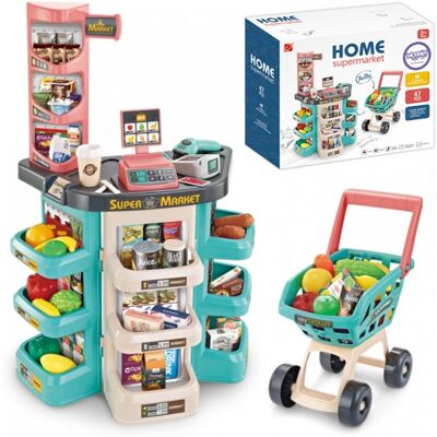 Lean Toys Duzy Sklep Supermarket I Wózek Koszyk Akcesoria Lean Toys Duzy Sklep Supermarket I Wózek Koszyk Akcesoria
