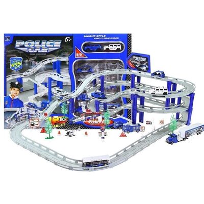 Import LEANToys Duży Tor Samochodowy Policja 10 pojazdów 495cm Import LEANToys Duży Tor Samochodowy Policja 10 pojazdów 495cm