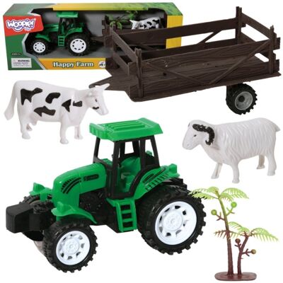 Lean Toys Duży Traktor Rolniczy Z Przyczepką I Zwierzętami Lean Toys Duży Traktor Rolniczy Z Przyczepką I Zwierzętami
