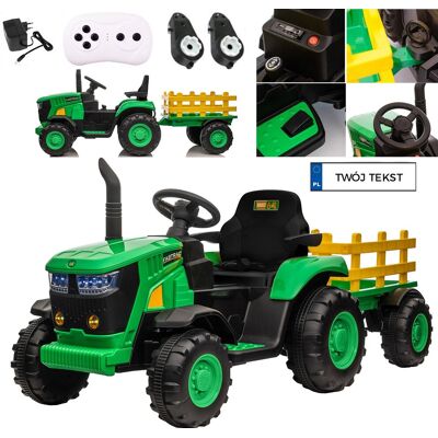 Joy4Kids Duży Traktorek Na Akumulator 12V7Ah Z Przyczepką Joy4Kids Duży Traktorek Na Akumulator 12V7Ah Z Przyczepką