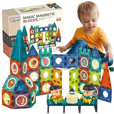 Lean Toys Duży Zestaw Klocki Magnetyczne Zamek Dla Dzieci Lean Toys Duży Zestaw Klocki Magnetyczne Zamek Dla Dzieci
