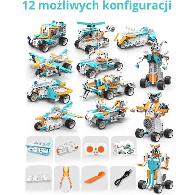 Inny producent Duży zestaw klocków konstrukcyjnych do programowania, programowanie, klocki napędowe, sterowanie z poziomu aplikacji na telefon lub tablet Inny producent Duży zestaw klocków konstrukcyjnych do programowania, programowanie, klocki napędowe, sterowanie z poziomu aplikacji na telefon lub tablet