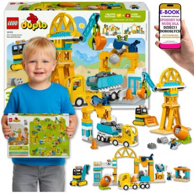DUŻY ZESTAW LEGO DUPLO Plac budowy z mostem i dźwigiem (10476) Lego Dla 4 5 6 7 Latki + EBOOK-3 DUŻY ZESTAW LEGO DUPLO Plac budowy z mostem i dźwigiem (10476) Lego Dla 4 5 6 7 Latki + EBOOK-3