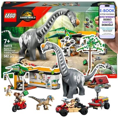 DUŻY ZESTAW LEGO Jurassic World Zestaw z dinozaurami • tytanozaur, raptor, motocykl, terenówka i obozowisko Lego Na Urodziny Dla Chłopca Wnuczka +.. DUŻY ZESTAW LEGO Jurassic World Zestaw z dinozaurami • tytanozaur, raptor, motocykl, terenówka i obozowisko Lego Na Urodziny Dla Chłopca Wnuczka +..