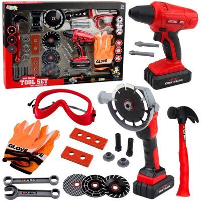 Lean Toys Duży Zestaw Narzędzi Dla Dzieci Wkrętarka Szlifierka Na Baterie 28 el. Lean Toys Duży Zestaw Narzędzi Dla Dzieci Wkrętarka Szlifierka Na Baterie 28 el.