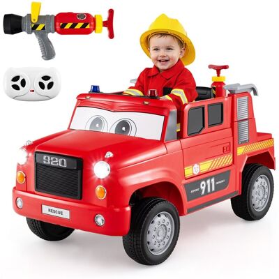 COSTWAY Dziecięcy Wóz Strażacki Na Akumulator Auto Z Pistoletem Na Wodę COSTWAY Dziecięcy Wóz Strażacki Na Akumulator Auto Z Pistoletem Na Wodę