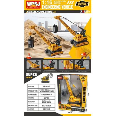 Lean Toys Dźwig z Funkcją Dźwięku i Świateł Lean Toys Dźwig z Funkcją Dźwięku i Świateł