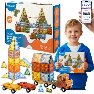 Pltb EDUKACYJNE KLOCKI MAGNETYCZNE 3D KONSTRUKCYJNE DLA DZIECI 100EL PREZENT DLA CHŁOPAKA SYNA WNUKA + EBOOK-2 Pltb EDUKACYJNE KLOCKI MAGNETYCZNE 3D KONSTRUKCYJNE DLA DZIECI 100EL PREZENT DLA CHŁOPAKA SYNA WNUKA + EBOOK-2