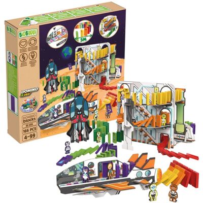 BIOBUDDI EKOLOGICZNE Klocki Domino Zestaw Domino Kosmos 166 el. rakieta z papieru BIOBUDDI EKOLOGICZNE Klocki Domino Zestaw Domino Kosmos 166 el. rakieta z papieru