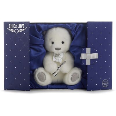 Inny producent Ekskluzywny Biały Miś Pluszowy Z Kryształkami Swarovskiego, 20 Cm, Posh Paws Inny producent Ekskluzywny Biały Miś Pluszowy Z Kryształkami Swarovskiego, 20 Cm, Posh Paws