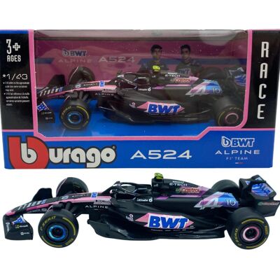 F1 bolid Alpine A524 BWT Bburago #10 Pierre Gasly BBurago 1:43 F1 bolid Alpine A524 BWT Bburago #10 Pierre Gasly BBurago 1:43