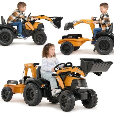 FALK Traktor na Pedały Case CE z Koparką Ładowarką i Przyczepą 3-7 lat FALK Traktor na Pedały Case CE z Koparką Ładowarką i Przyczepą 3-7 lat