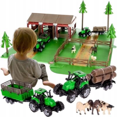 Inny producent Farma Zagroda Zwierzęta 2X Traktor Ciągnik Przyczepa Figurki Zestaw 102 El. Inny producent Farma Zagroda Zwierzęta 2X Traktor Ciągnik Przyczepa Figurki Zestaw 102 El.