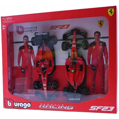 Ferrari SF-23 Leclerc Sainz ZESTAW BOLIDÓW F1 1:24 BBURAGO 18-26817 Ferrari SF-23 Leclerc Sainz ZESTAW BOLIDÓW F1 1:24 BBURAGO 18-26817