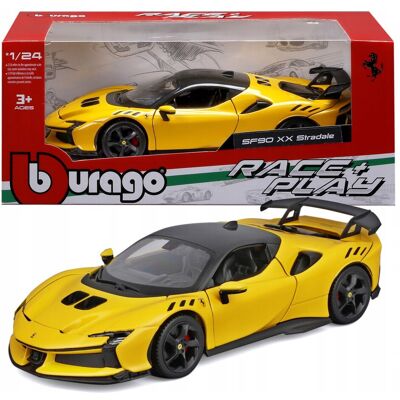 Ferrari SF90 XX Stradale 4.0 V8 1:24 model Bburago 18-26032 ŻÓŁTY SAMOCHÓD Ferrari SF90 XX Stradale 4.0 V8 1:24 model Bburago 18-26032 ŻÓŁTY SAMOCHÓD