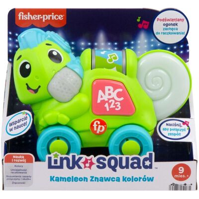 Mattel Fisher-Price Link Squad Kameleon Znawca kolorów, Interaktywna zabawka edukacyjna, Polska wersja językowa, HYL34 Mattel Fisher-Price Link Squad Kameleon Znawca kolorów, Interaktywna zabawka edukacyjna, Polska wersja językowa, HYL34
