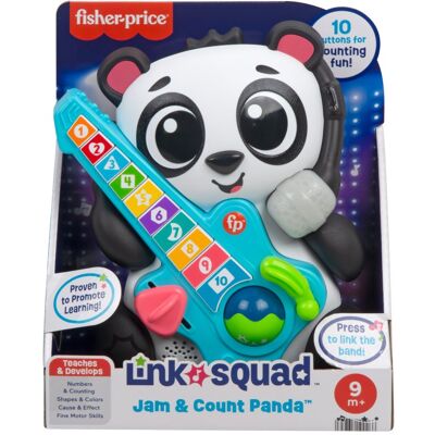 Mattel Fisher-Price Link Squad Panda Liczenie i kształty, Interaktywna zabawka edukacyjna, Polska wersja językowa, HYL36 Mattel Fisher-Price Link Squad Panda Liczenie i kształty, Interaktywna zabawka edukacyjna, Polska wersja językowa, HYL36
