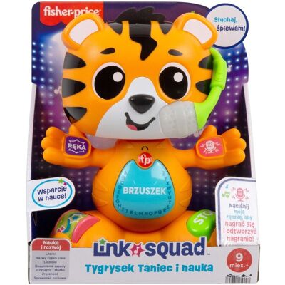 Mattel Fisher-Price Link Squad Tygrysek Taniec i nauka, Interaktywna zabawka edukacyjna, Polska wersja językowa, HYL33 Mattel Fisher-Price Link Squad Tygrysek Taniec i nauka, Interaktywna zabawka edukacyjna, Polska wersja językowa, HYL33