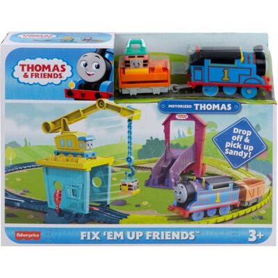 Mattel Fisher - Price Tomek i Przyjaciele Drużyna Naprawcza Dźwig Karolcia + Sandra + lokomotywa pociąg Tomek, dla dzieci 3+ HDY58 Mattel Fisher - Price Tomek i Przyjaciele Drużyna Naprawcza Dźwig Karolcia + Sandra + lokomotywa pociąg Tomek, dla dzieci 3+ HDY58