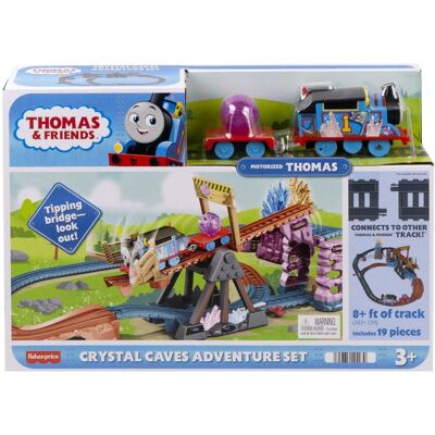 Fisher Price i Przyjaciele Kryształowa Jaskinia, Tory kolejowe + lokomotywa pociąg Tomek z napędem, dla dzieci 3+ HMC28 Fisher Price i Przyjaciele Kryształowa Jaskinia, Tory kolejowe + lokomotywa pociąg Tomek z napędem, dla dzieci 3+ HMC28