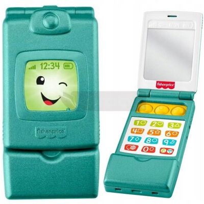Mattel Fisher - Price „Ucz się i śmiej!” Edukacyjny telefonik z klapką, Wersja wielojęzykowa, dla niemowląt 6 mies.+ JMM32 Mattel Fisher - Price „Ucz się i śmiej!” Edukacyjny telefonik z klapką, Wersja wielojęzykowa, dla niemowląt 6 mies.+ JMM32