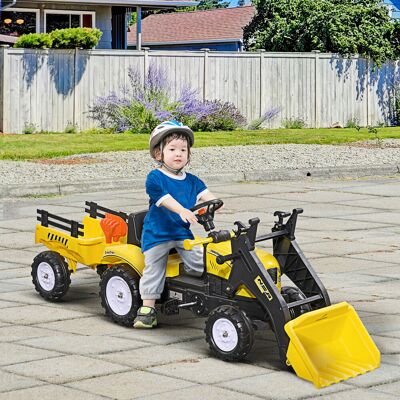 Yulinland Gokart Pedalowy Koparka dla Dzieci – Żółty Yulinland Gokart Pedalowy Koparka dla Dzieci – Żółty