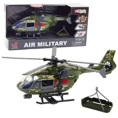 Lean Toys Helikopter wojskowy hak + nosze + światło 1:12 - Leantoys Lean Toys Helikopter wojskowy hak + nosze + światło 1:12 - Leantoys