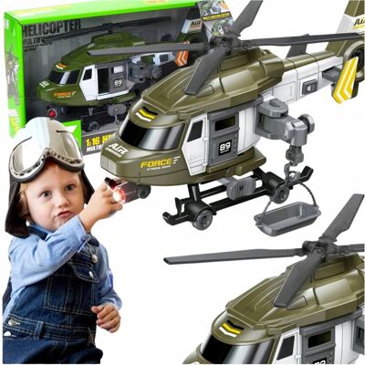 Qulki Helikopter Wojskowy Ratunkowy Armia SOS Światło LED Dźwięki Wyciągarka Qulki Helikopter Wojskowy Ratunkowy Armia SOS Światło LED Dźwięki Wyciągarka