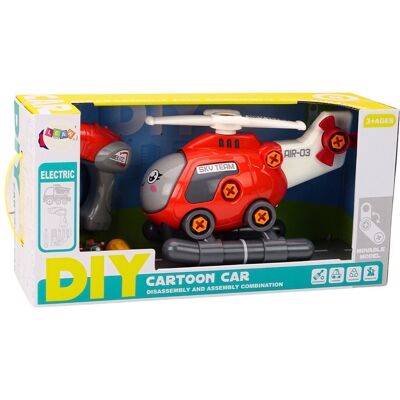 Lean Toys Helikopter Z Kreskówki Do Skręcania Zestaw Konstrukcyjny Diy Wkrętarka Lean Toys Helikopter Z Kreskówki Do Skręcania Zestaw Konstrukcyjny Diy Wkrętarka