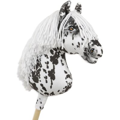 Super Hobby Horse Duży Koń Na Kiju Premium - Tarantowaty Biało-Czarny Z Białą Grzywą A3 Super Hobby Horse Duży Koń Na Kiju Premium - Tarantowaty Biało-Czarny Z Białą Grzywą A3
