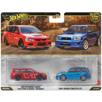 HOT WHEELS 2005 MITSUBISHI LANCER EVOLUTION IX WAGON + 2004 SUBARU FORESTER STI 1:64 JHW46 NOWY MODEL METALOWY HOT WHEELS 2005 MITSUBISHI LANCER EVOLUTION IX WAGON + 2004 SUBARU FORESTER STI 1:64 JHW46 NOWY MODEL METALOWY
