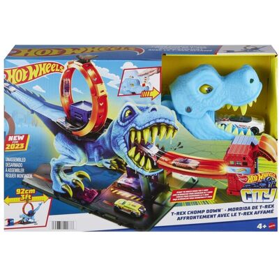 Mattel Hot Wheels City Pętla T - Rexa, + 1 samochód w skali 1:64, dla dzieci 4+ HKX42 Mattel Hot Wheels City Pętla T - Rexa, + 1 samochód w skali 1:64, dla dzieci 4+ HKX42