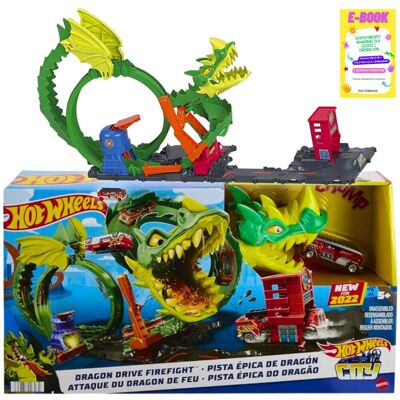 Hot Wheels City Tor Samochodowy Pętla Smoka Remiza Strażacka + Wóz Strażacki + Ebook Hot Wheels City Tor Samochodowy Pętla Smoka Remiza Strażacka + Wóz Strażacki + Ebook