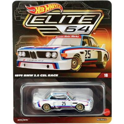 HOT WHEELS ELITE 64 1975 BMW 3.0 CSL RACE JCP42 NOWY MODEL METALOWY HOT WHEELS ELITE 64 1975 BMW 3.0 CSL RACE JCP42 NOWY MODEL METALOWY